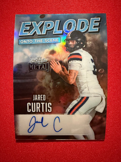 2026 Leaf Metal Football Jared Curtis Auto Explode Onto the Scene Platinum 1/8