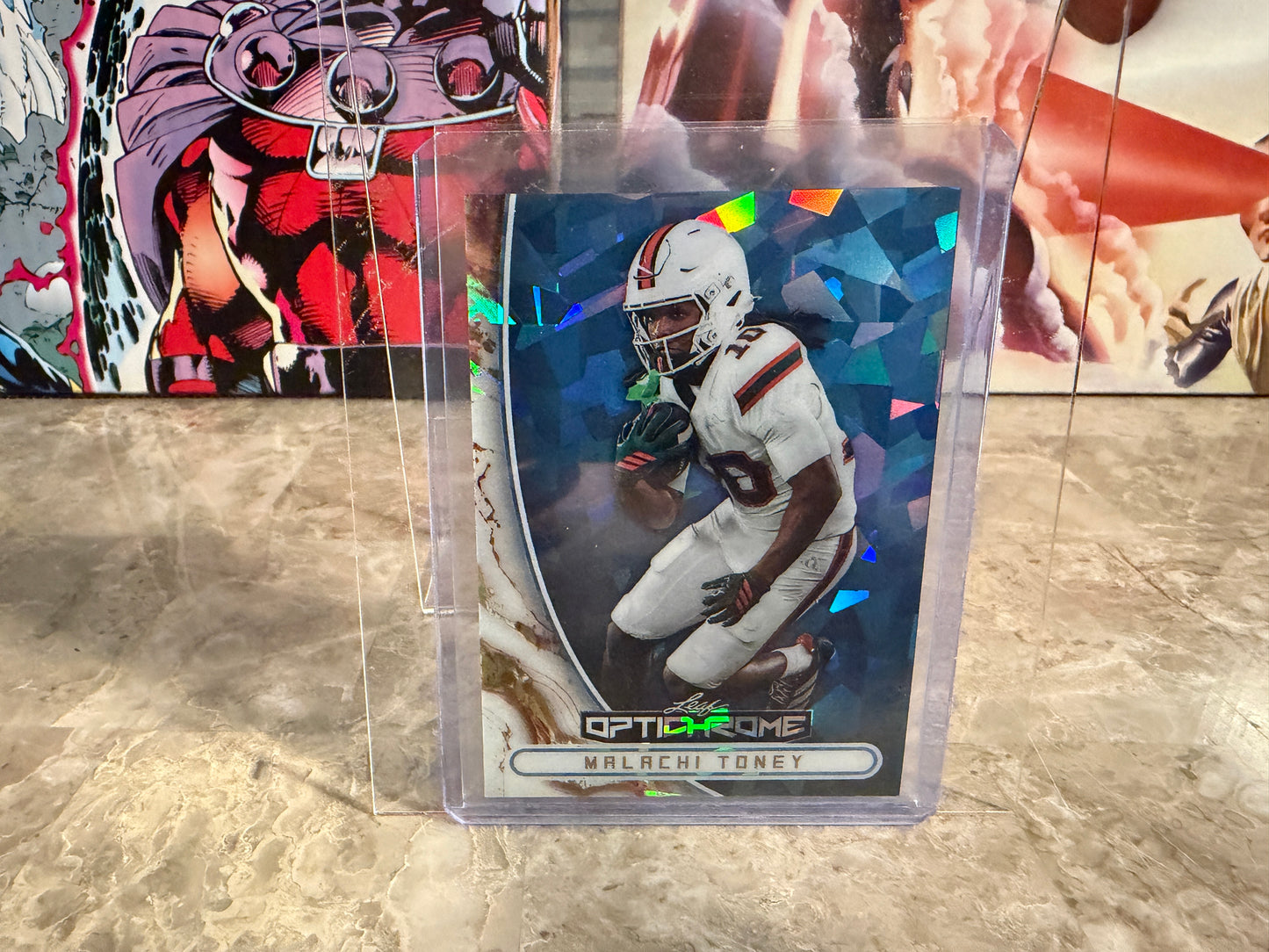 Malachi Toney 2026 Leaf Optichrome Football Platinum Crystal 1/1