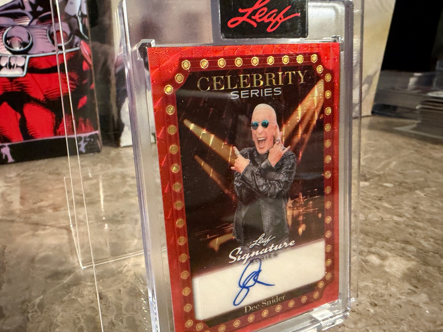 Dee Snyder 2026 Leaf Signature Series Celebrity Series Auto Red Flood Super 1/1