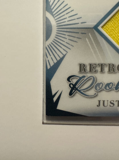 Justin Herbert #RRR-5 Retro Rookie Relics Player Worn Patch (2023 Leaf Trinity)