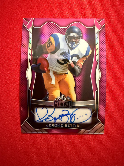 2026 Leaf Metal Jerome Bettis On-Card Auto Pink /5