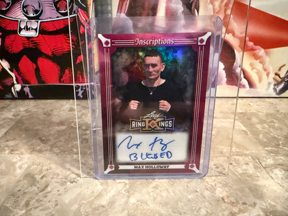 Max Holloway 2026 Leaf Metal Ring Kings Metal Inscriptions Auto Pink /6
