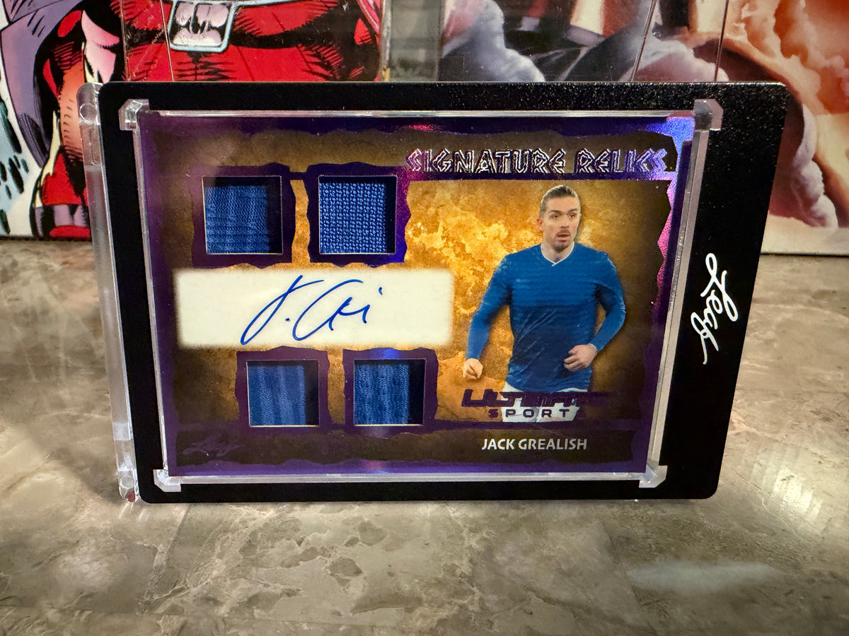 Jack Grealish 2026 Leaf Ultimate Sports Signature Relics Game-Used 8/8 Bookend