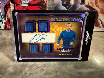 Jack Grealish 2026 Leaf Ultimate Sports Signature Relics Game-Used 8/8 Bookend