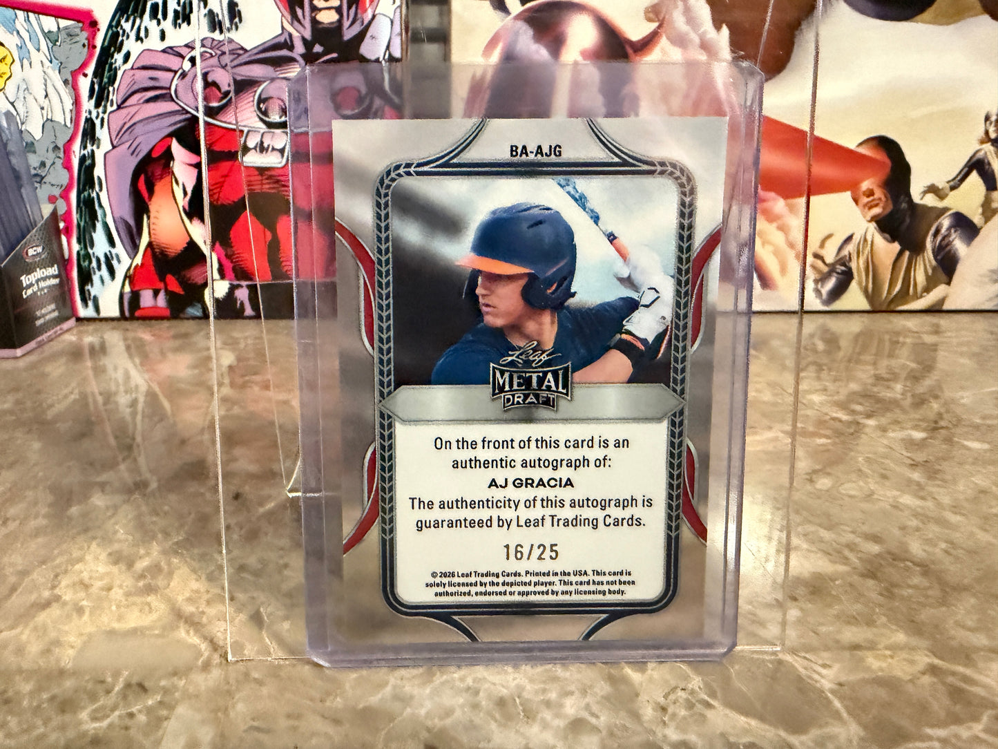 AJ Gracia 2026 Leaf Metal Draft Edition Baseball Base Auto Purple /25