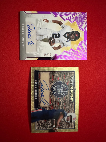 Deuce Knight Auto 1/1 2026 Optichrome Gold Super Prismatic & 2025 Trinity Lot