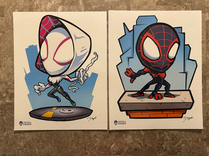 Spider-Gwen/Miles Morales Custom Art Prints - Denzell Draws