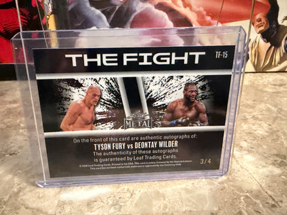 Tyson Fury Deontay Wilder 2026 Leaf Metal Ring Kings The Fight Dual Auto Red /4