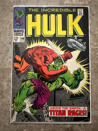 Incredible Hulk #106 FN- 5.5 (Marvel 1968)