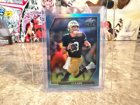 2026 Leaf Metal Football CJ Carr Base Platinum Prismatic /8