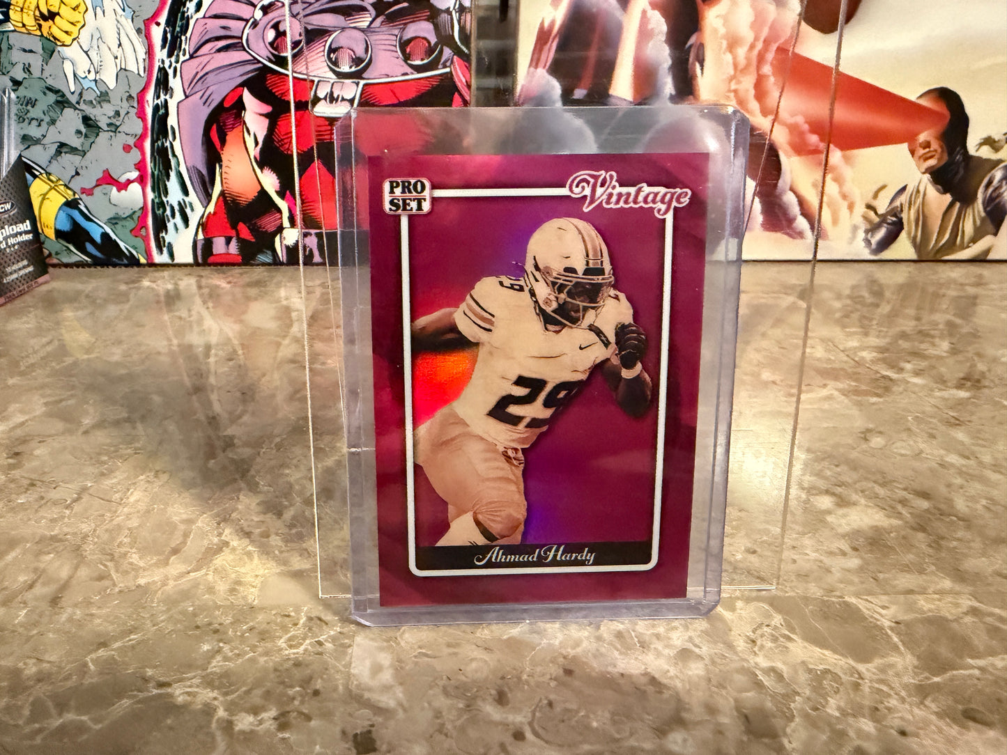Ahmad Hardy 2026 Leaf Pro Set Metal Football Vintage Pink /4