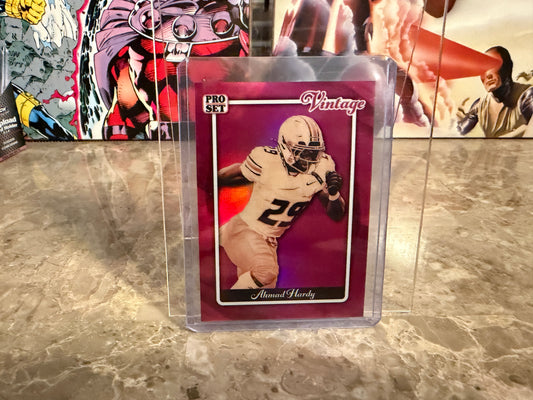 Ahmad Hardy 2026 Leaf Pro Set Metal Football Vintage Pink /4