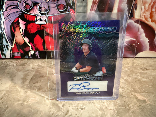 Travis Bazzana 2025 Leaf Optichrome Glimpse Into Future Auto 5/5 Bookend