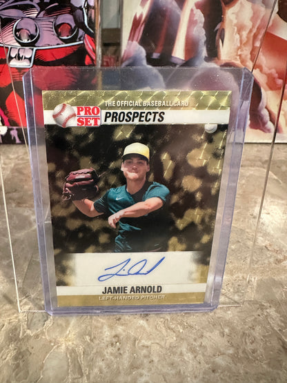 Jamie Arnold 2026 Leaf Pro Set 1990 Mini Super Gold AUTO 1/1 Masterpiece Athletics