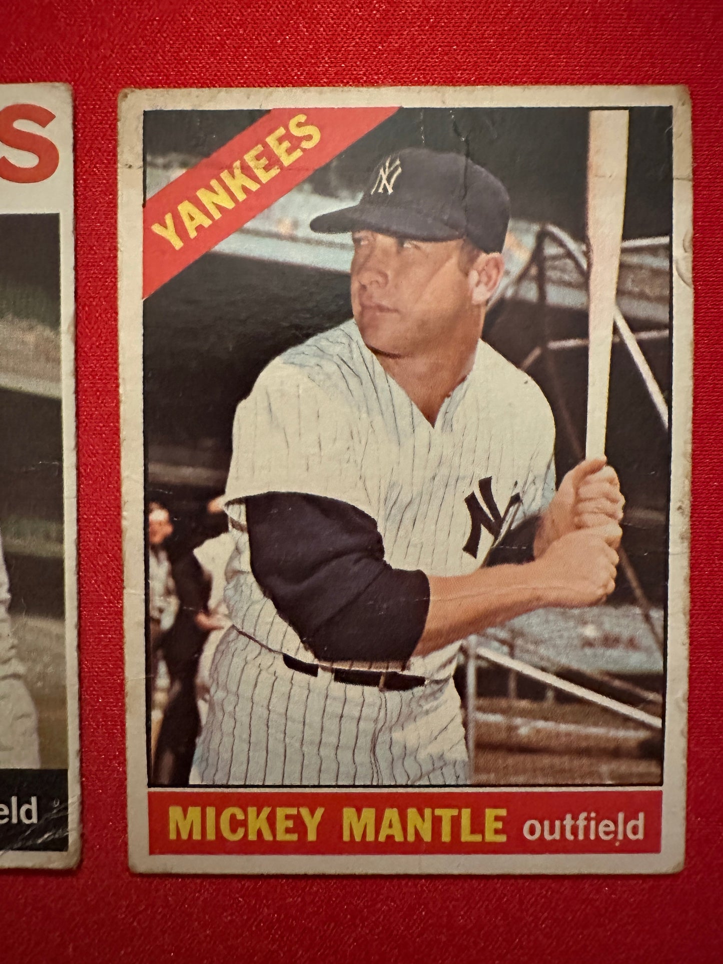 MICKEY MANTLE 2-Card Lot - 1964 Topps #50 & 1966 Topps #50 - Low Grade