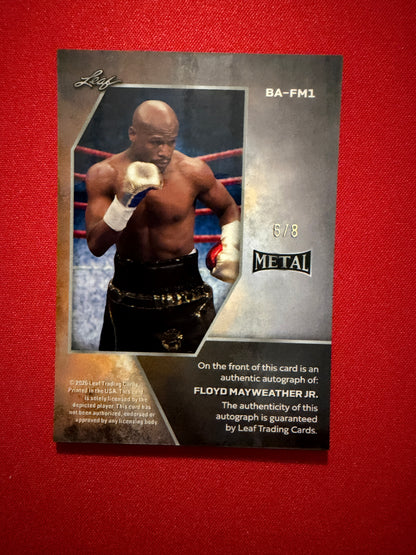 Floyd Mayweather Jr. 2026 Leaf Metal Ring Kings Base Auto Platinum Lava /8