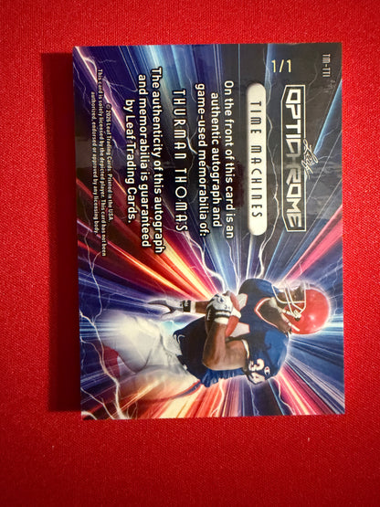 Thurman Thomas 2026 Leaf Optichrome Football Time Machines Patch Auto Gold 1/1