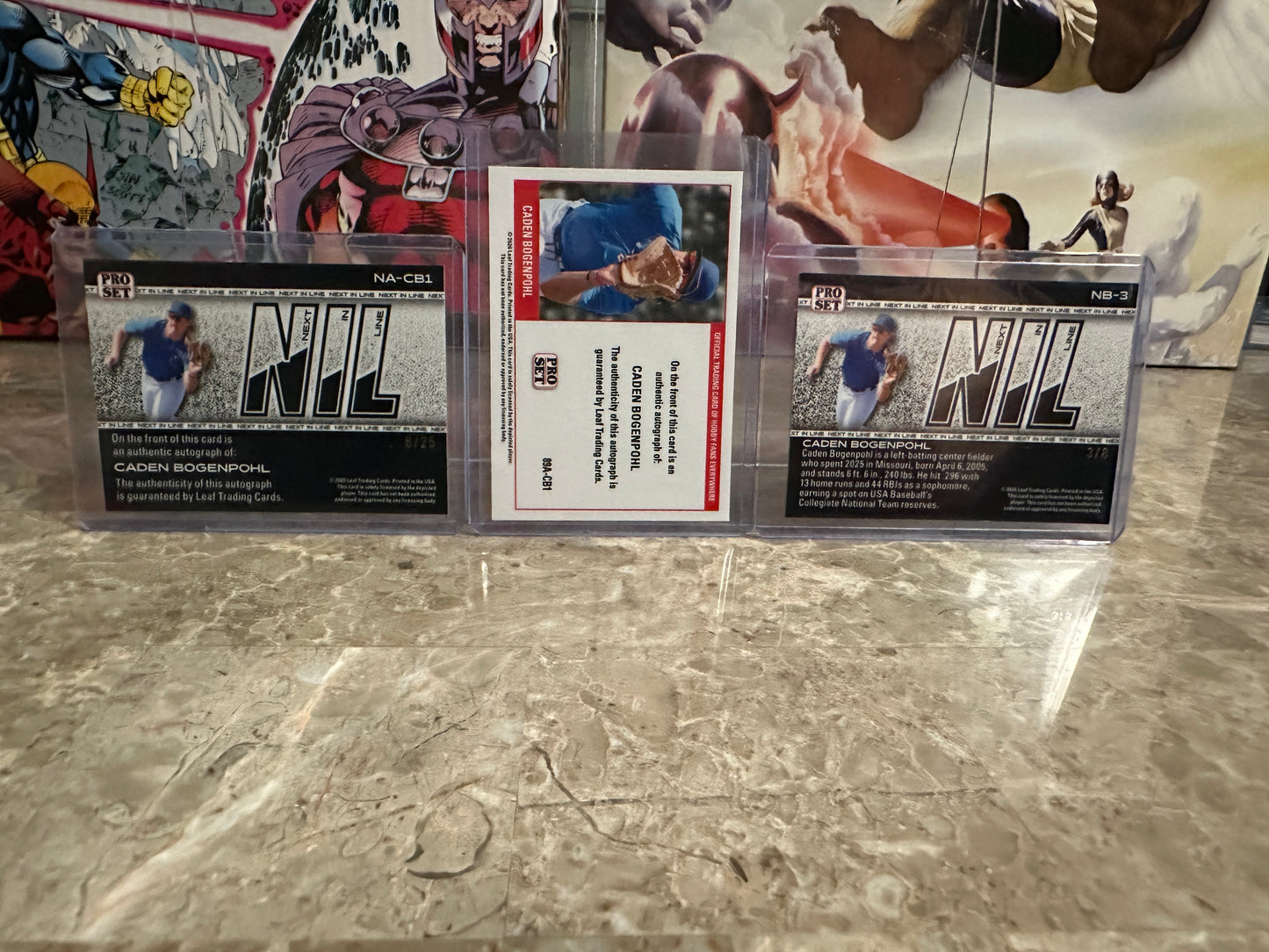 2026 Leaf Pro Set Caden Bogenpohl 1989 Pink Auto /7 NIL Auto /25 3-Card Lot