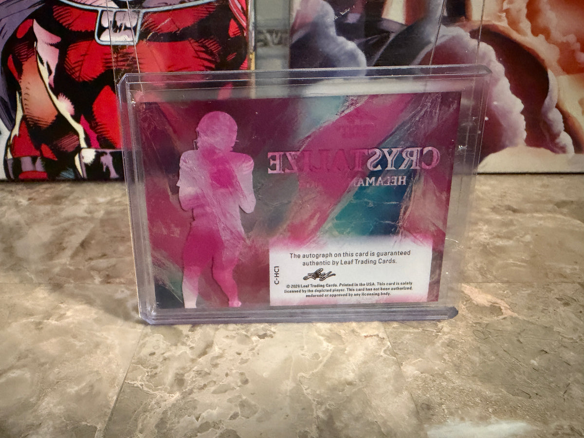 Helaman Casuga 2026 Leaf Trinity Football Crystalize Auto Pink SSP