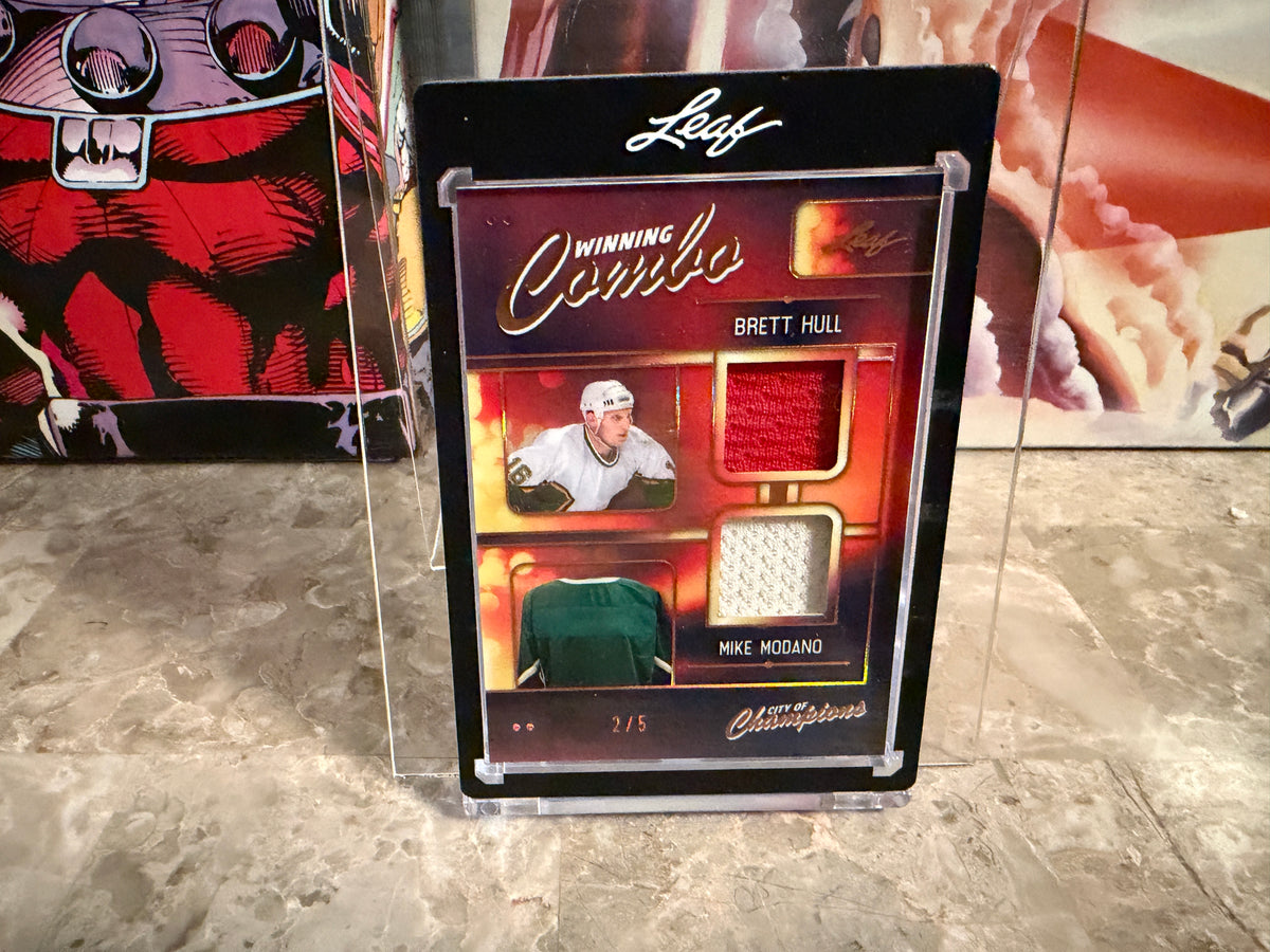 Brett Hull Mike Modano 2026 Leaf City of Champions Winning Combo Game-Used /5