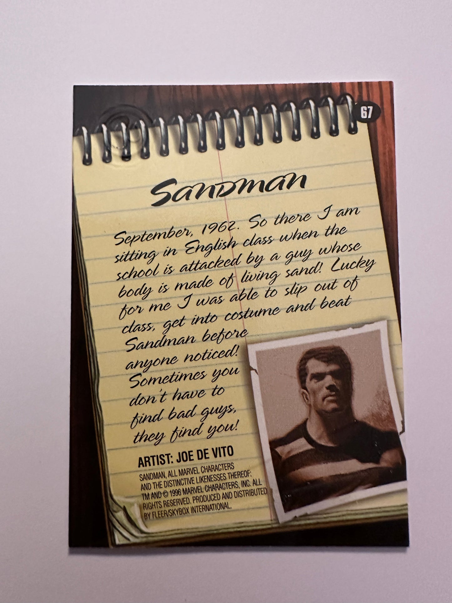 Sandman #67 (1996 Marvel Fleer Spider-Man Premium) - High grade