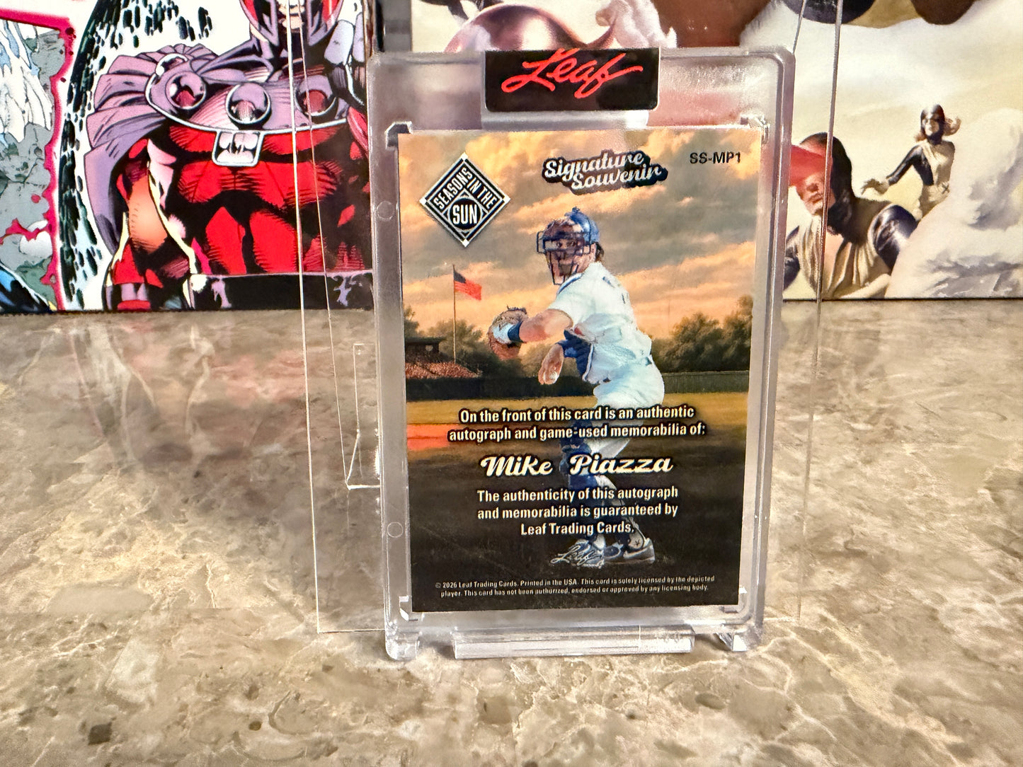 Mike Piazza 2026 Leaf Seasons In the Sun Signature Souvenir Auto Relic Platinum /8
