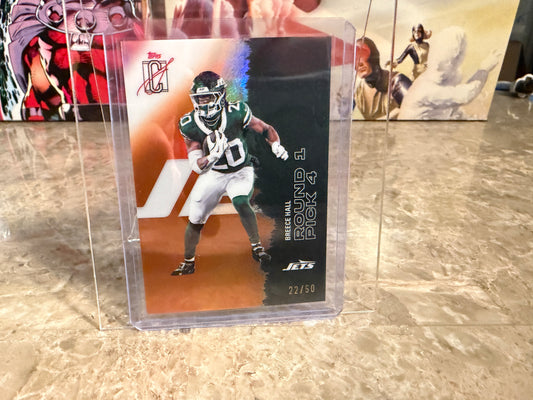2025 Topps Signature Class Football Breece Hall Orange Chrome /50