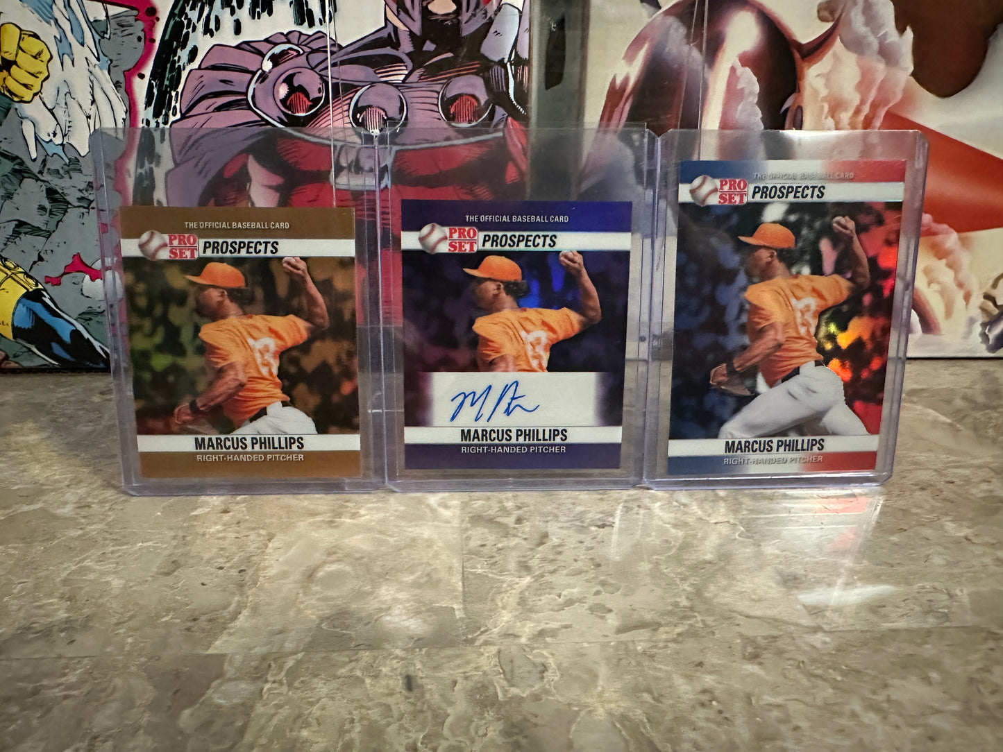 2026 Pro Set Marcus Phillips 1990 Mini Purple Auto 1/1 & Gold 1/1 Parallel Lot