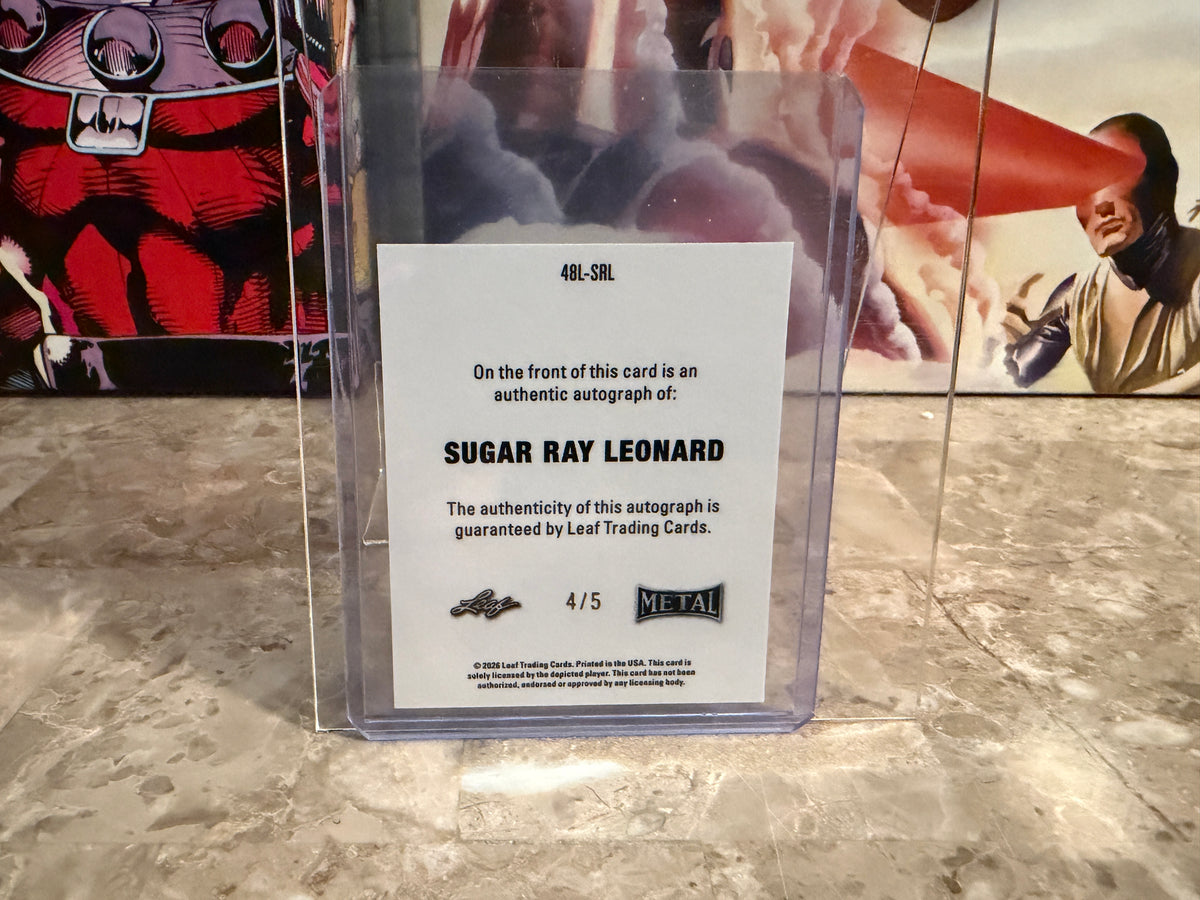 Sugar Ray Leonard 2026 Leaf Metal Ring Kings 1948 Auto Blue 4/5