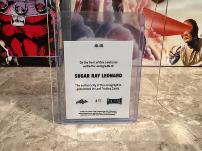 Sugar Ray Leonard 2026 Leaf Metal Ring Kings 1948 Auto Blue 4/5
