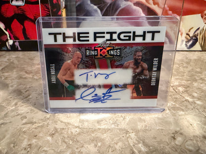 Tyson Fury Deontay Wilder 2026 Leaf Metal Ring Kings The Fight Dual Auto Red /4