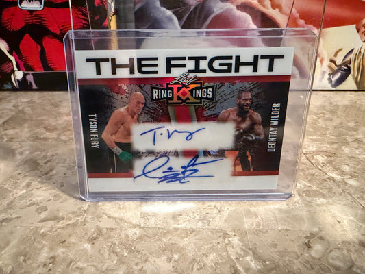 Tyson Fury Deontay Wilder 2026 Leaf Metal Ring Kings The Fight Dual Auto Red /4
