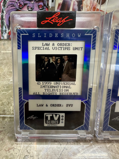 2026 Leaf Slideshow LAW & ORDER SVU 2-Slide Lot MARISKA HARGITAY Meloni 1999