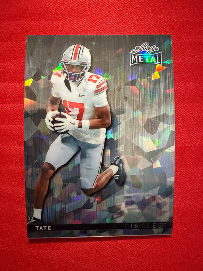 2026 Leaf Metal Football Carnell Tate Stainless Silver Crystal /12