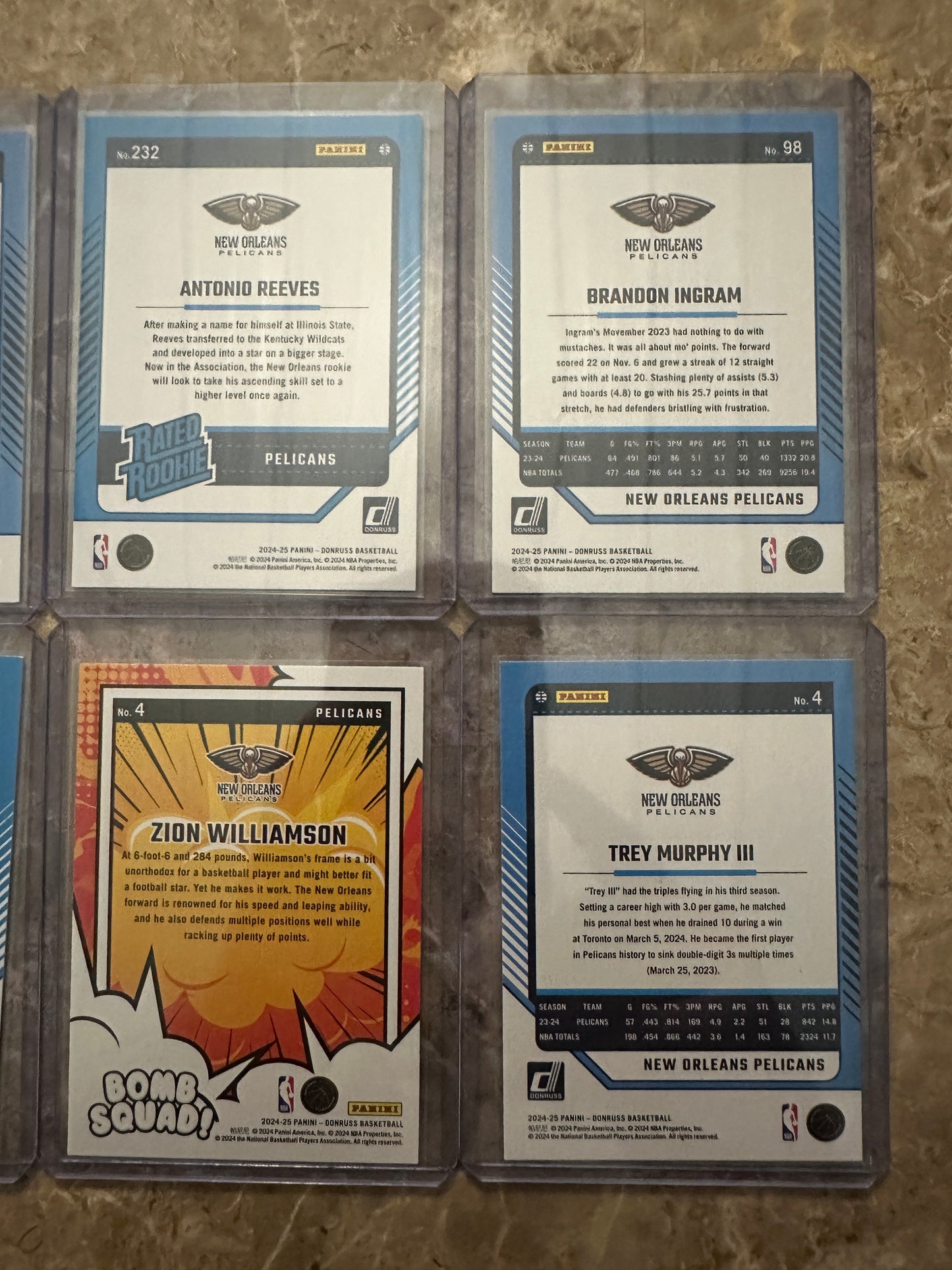 2024 Panini Donruss Basketball New Orleans Pelicans Team Set (12 cards)