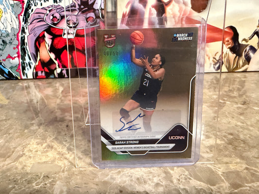 Sarah Strong 2026 Topps Bowman U Now March Madness Auto Gold Foil /50