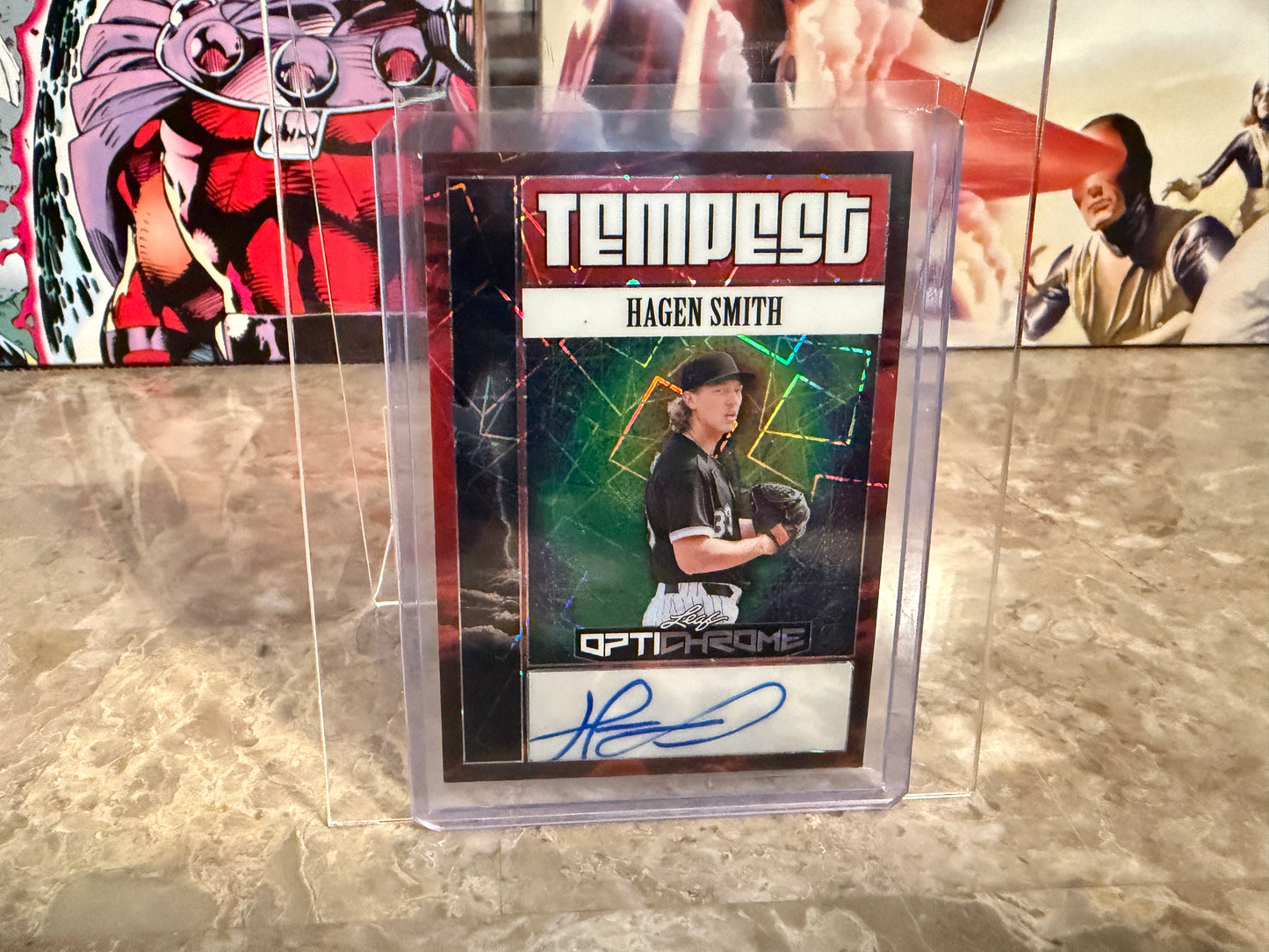 Hagen Smith 2025 Leaf Optichrome Baseball Tempest Auto Red Lazer 1/2