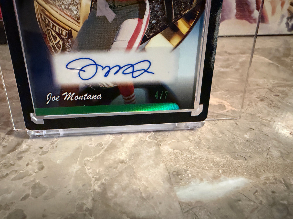 Joe Montana 2026 Leaf City of Champions Ring Team Auto Green Holo /7