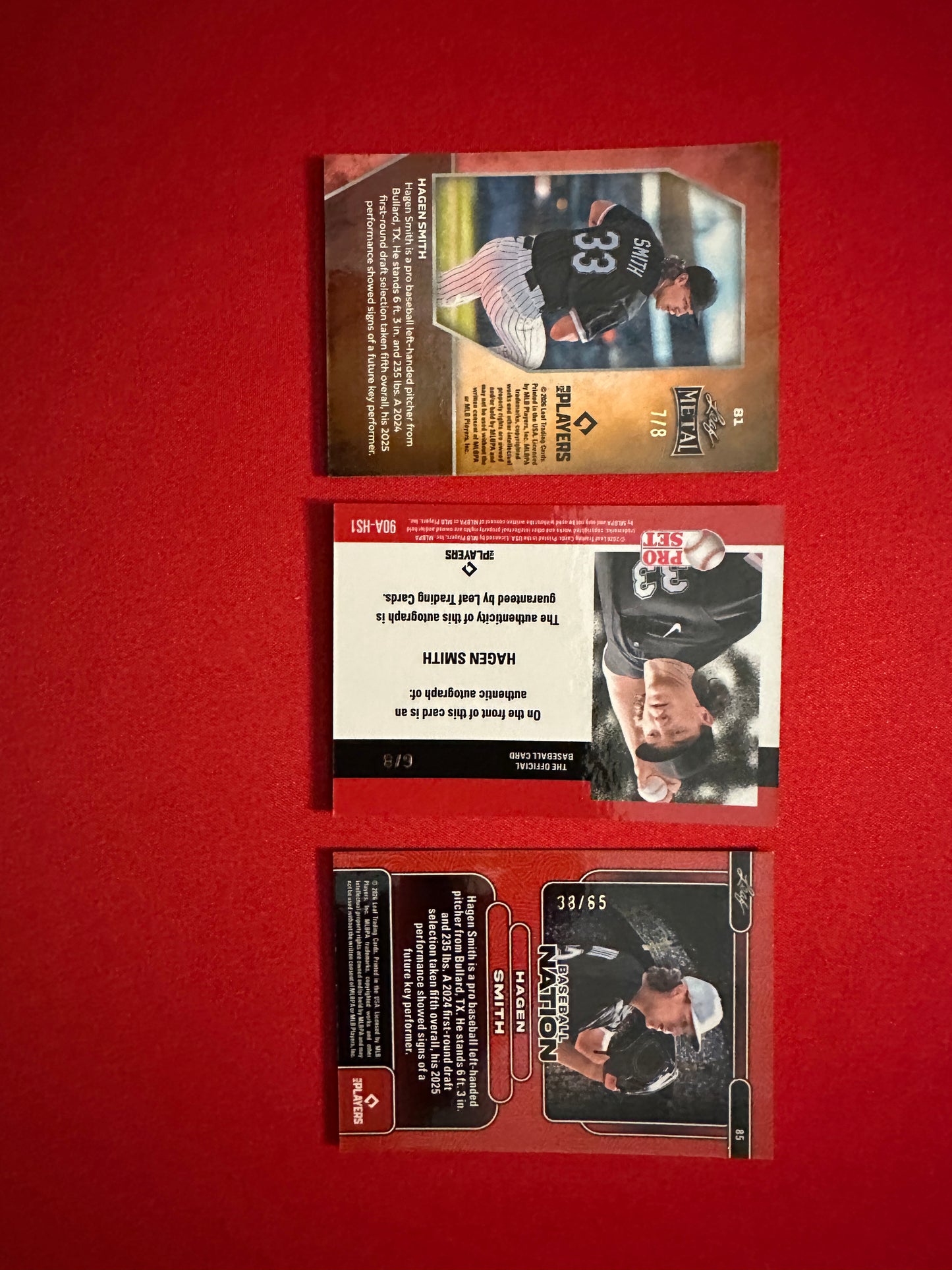 Hagen Smith 2026 Leaf 3-Card Premium Prospect Chase Lot