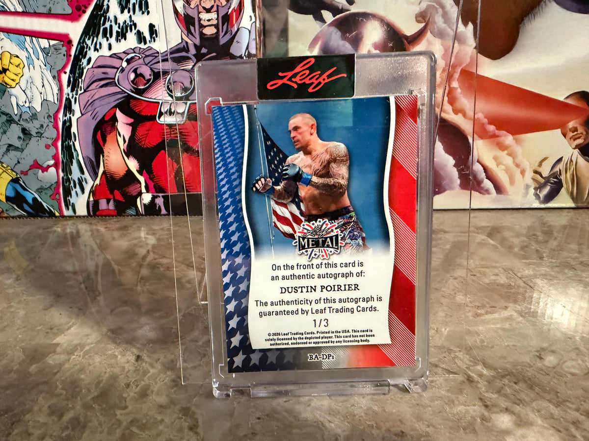 Dustin Poirer 2026 Leaf Metal Independence Day Base Auto Uncle Sam /3