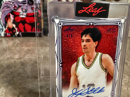John Stockton 2026 Leaf Art of Sport Base Auto Purple 4/4 Bookend