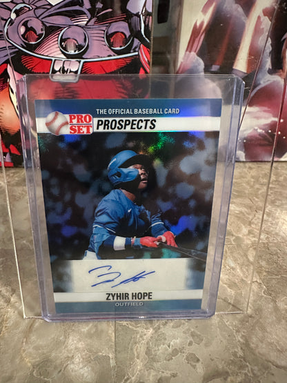 Zyhir Hope 2026 Pro Set 1990 Retro Blue AUTO /10 Los Angeles Dodgers Prospect