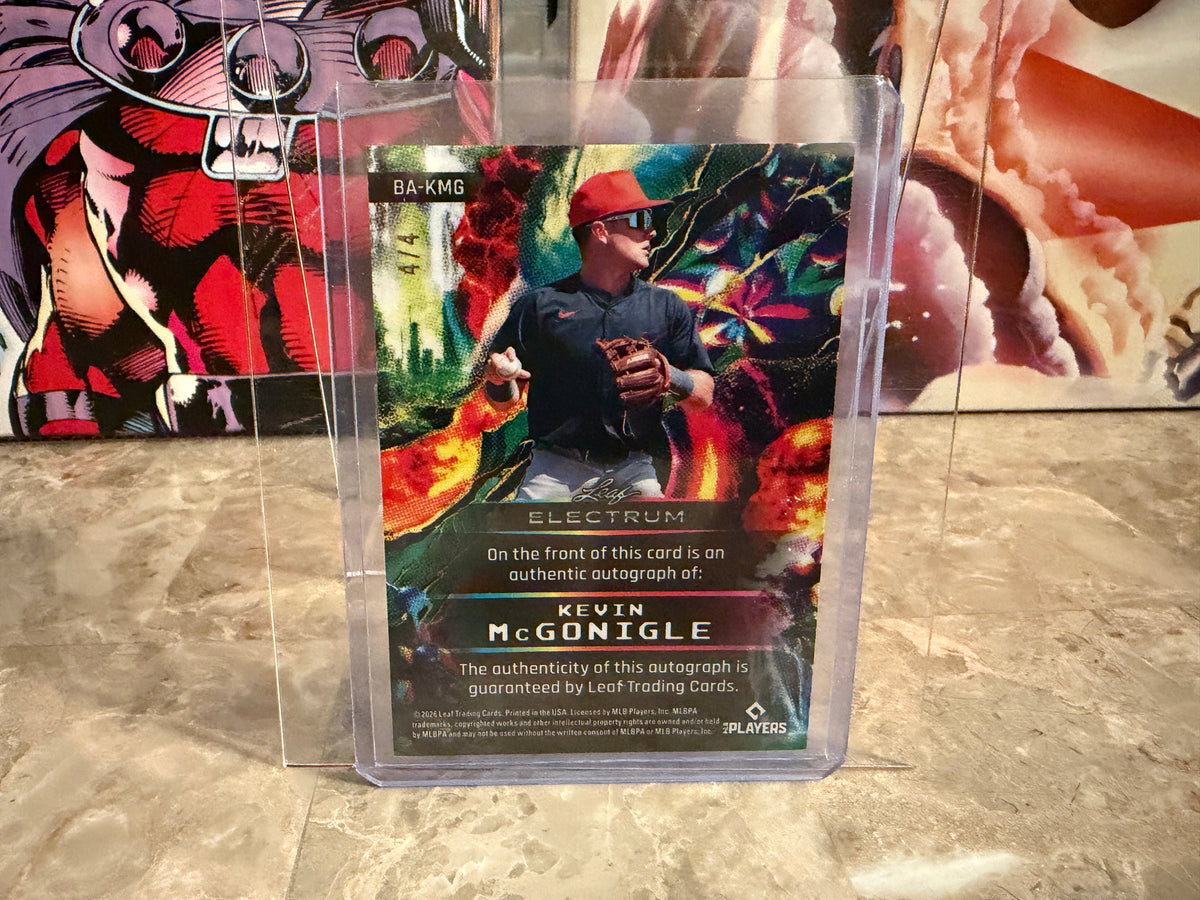 Kevin McGonigle 2026 Leaf Electrum Baseball Base Auto Pink 4/4 Bookend