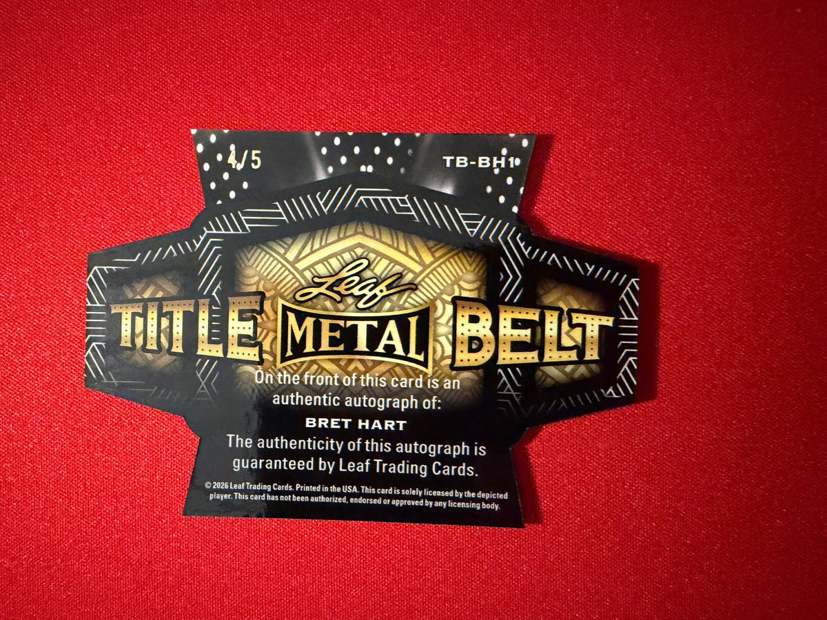 Brett Hitman Hart 2026 Leaf Metal Ring Kings Title Belt Auto Blue /5
