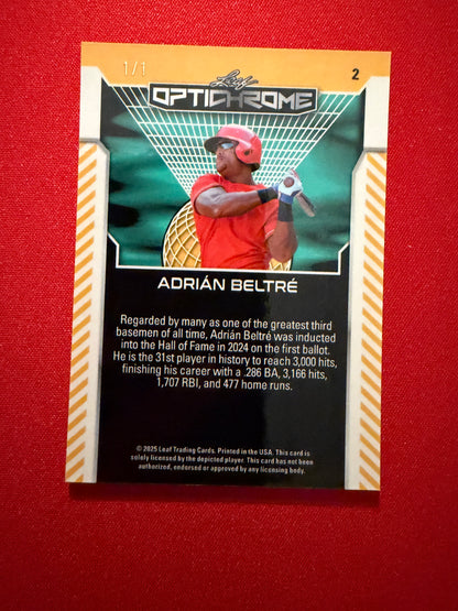 Adrian Beltre 2025 Leaf Optichrome Baseball Base Silver Lava 1/1
