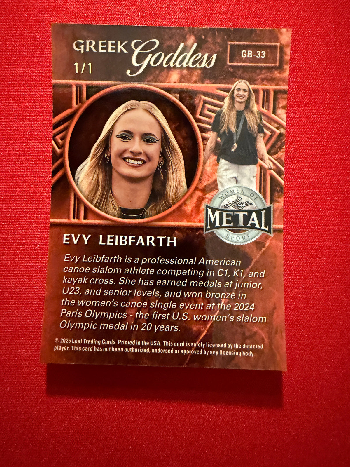 Evy Leibfarth 2026 Leaf Metal Women of Sport Greek Goddess Selene Lava 1/1