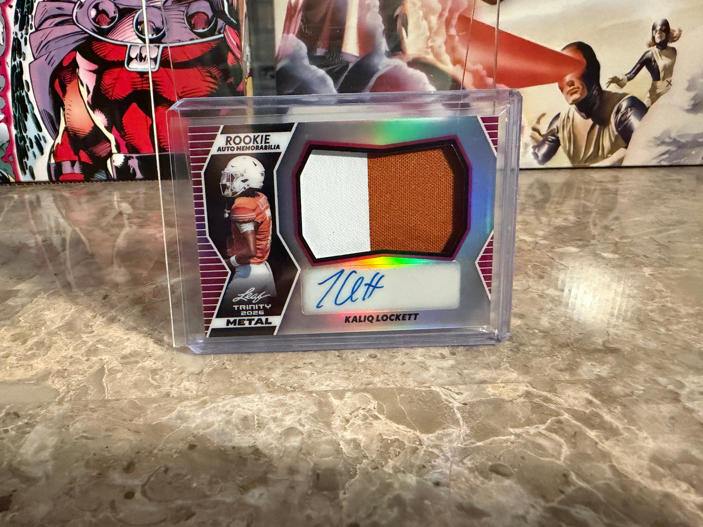 Kaliq Lockett 2026 Leaf Trinity Rookie Auto Memo Metal Multicolor Patch /3