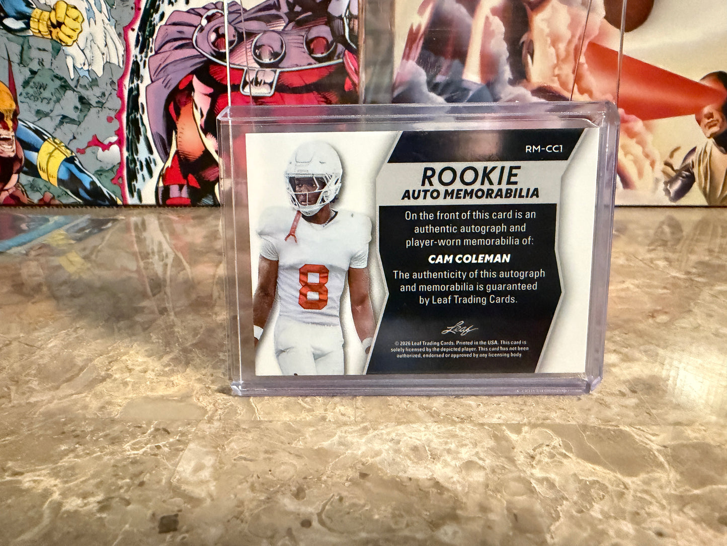 Cam Coleman 2026 Leaf Trinity Rookie Auto Memorabilia Multicolor Patch /25