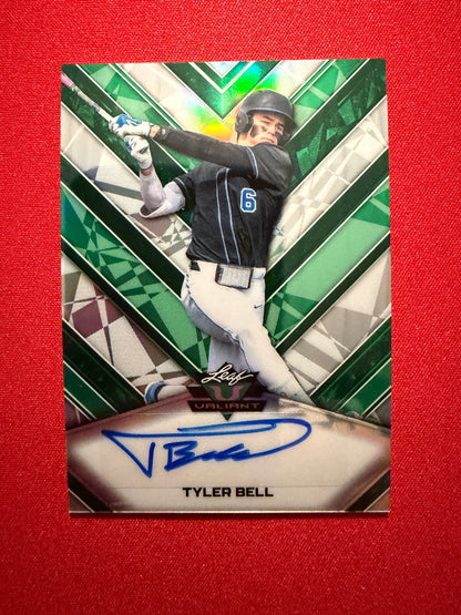 Tyler Bell 2026 Leaf Metal Draft Edition Baseball Valiant Auto Green 5/5