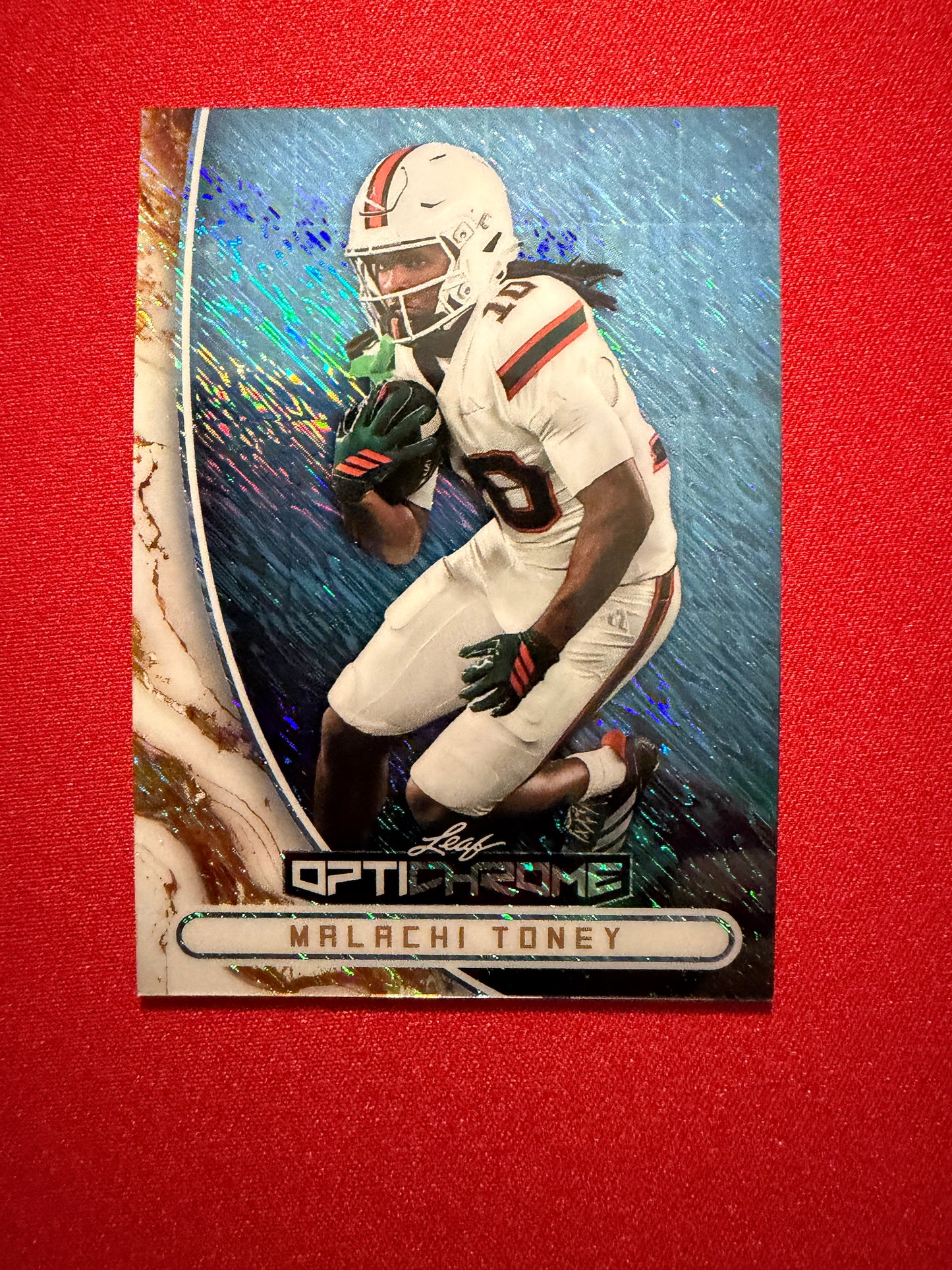 Malachi Toney 2026 Leaf Optichrome Football Platinum Shimmer 1/1